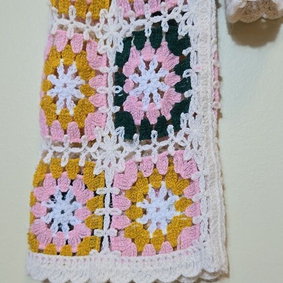 Rebellion Again Granny Square Crochet Crew Neck Sweater Coachella Stagecoach - Picture 4 of 14